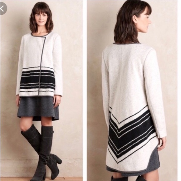 Anthropologie Jackets & Blazers - Anthropologie Elevenses Ardsley Wool Stripe Coat